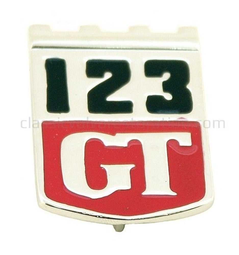 Emblem "123 GT" for Volvo Amazon-skjerm