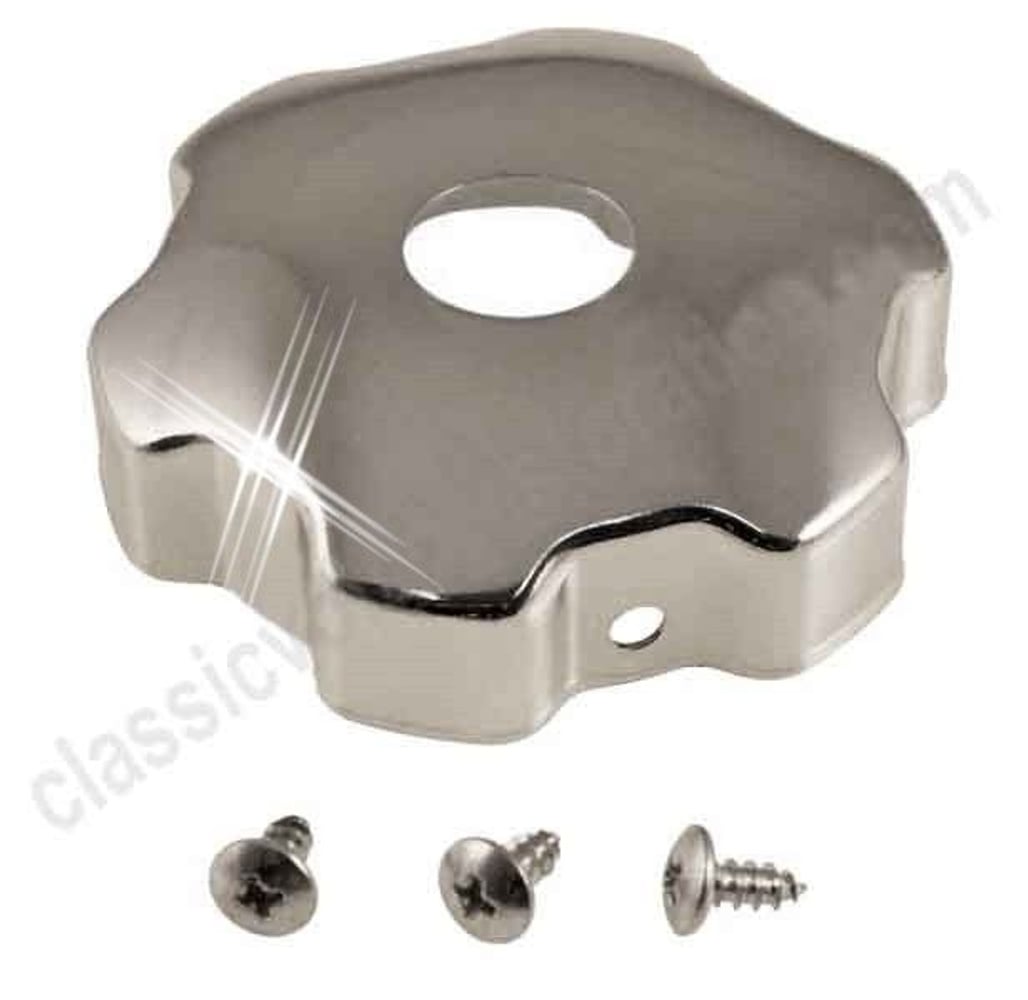 Kåpe for oljepåfyllingslock krom