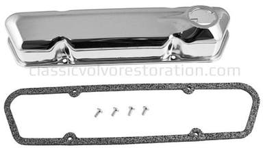 Ventildekselsett til Volvo B18, B20 1965-76, krom