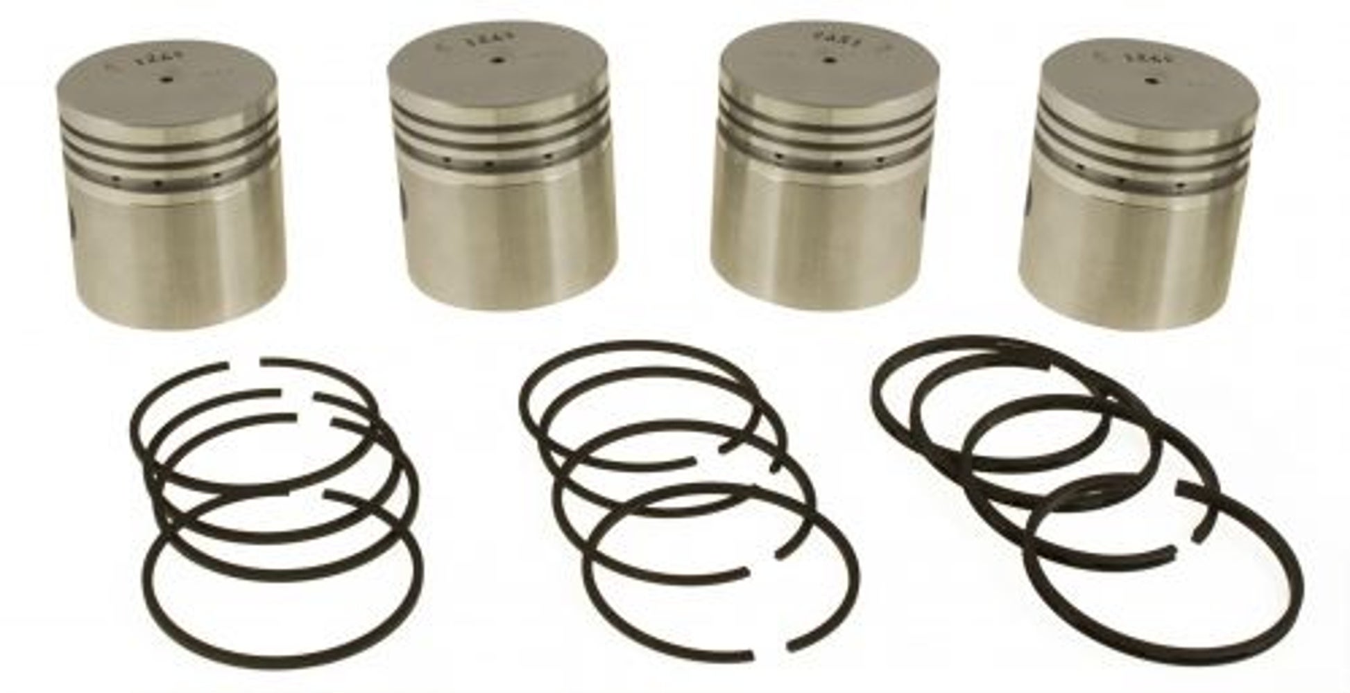 Stempelsett med ringer B4B standard for Volvo PV444, Duett
