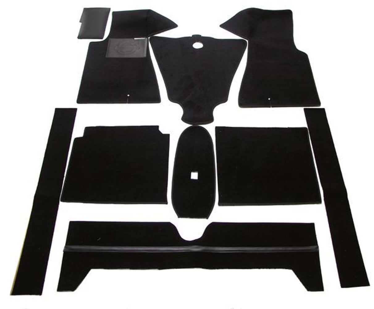 Mattesett svart tekstil