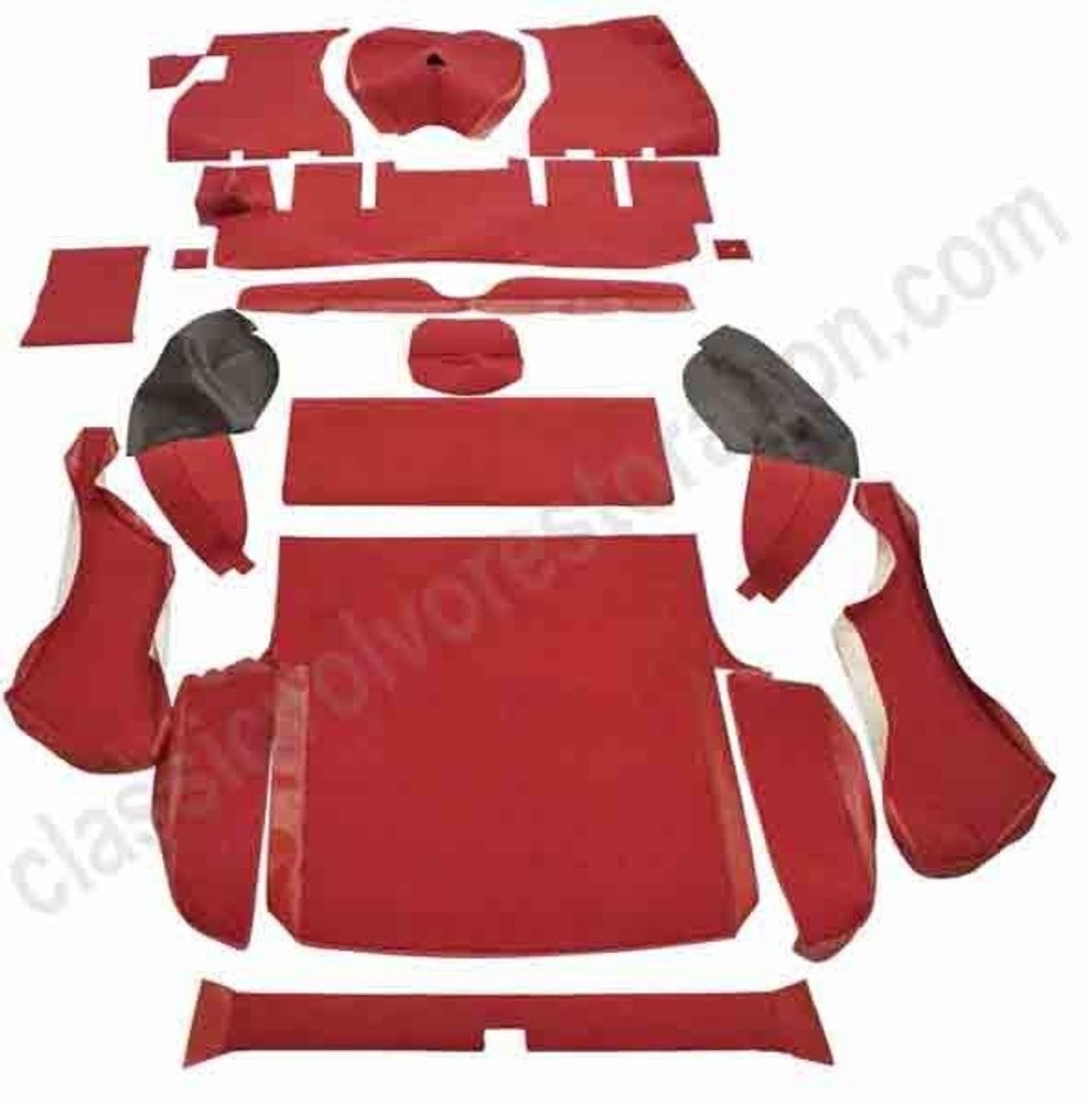 Mattesett 1800 ES rød tekstil