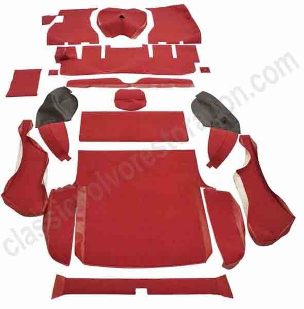 Mattesett 1800 ES rød tekstil