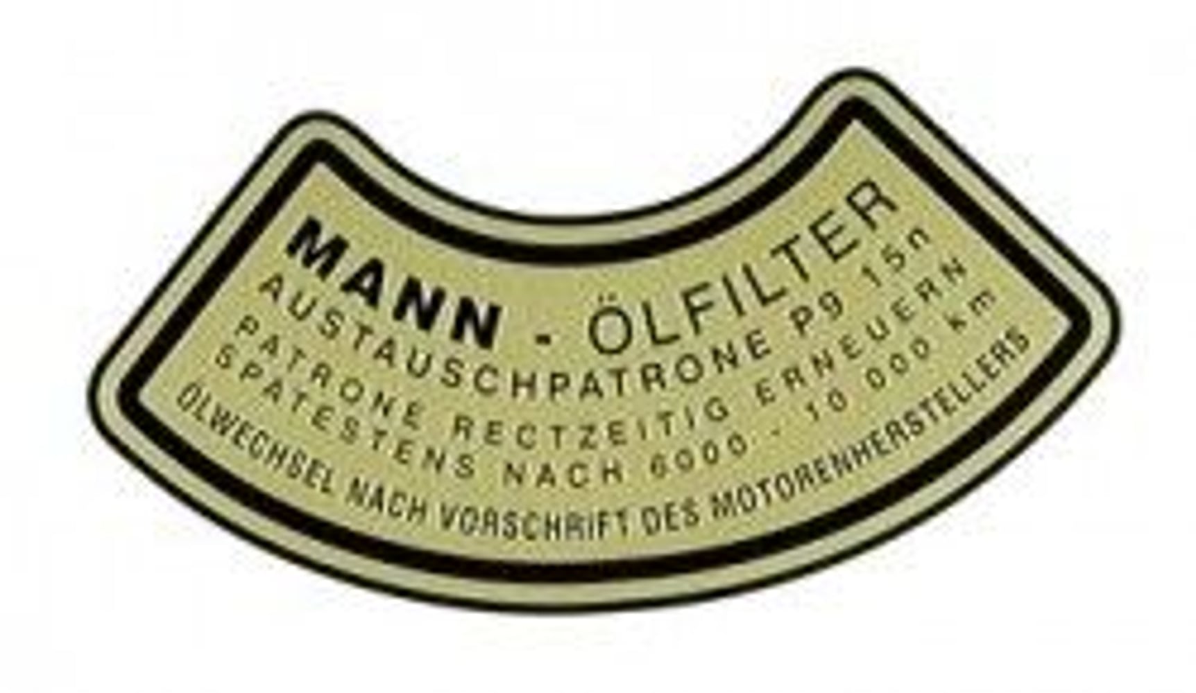 Dekal oljefilter for Volvo B4B "Mann" — bild 1 av 2