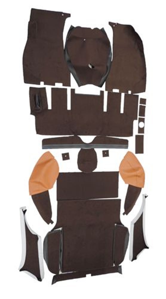 Mattesett 1800 ES brun tekstil