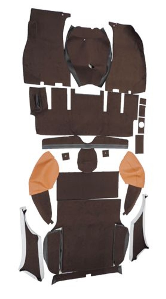 Mattesett 1800 ES brun tekstil