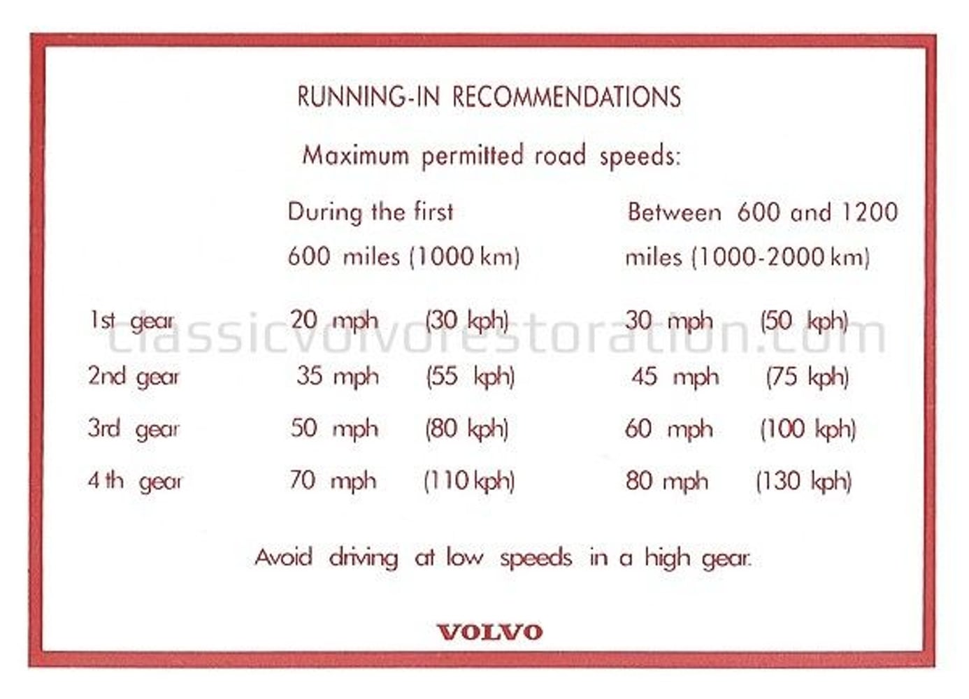 Dekal innkjøring for Volvo Amazon, 140 — bild 2 av 2
