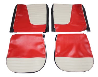 Polstring Forseter til Volvo PV444L 1957-58 US rød/beige/svart
