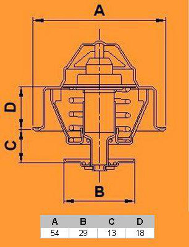 Termostat B19, B21, B23, B200, B230 (92°C) for Volvo 240, 740, 760, 780, 940, 960 — bild 2 av 3