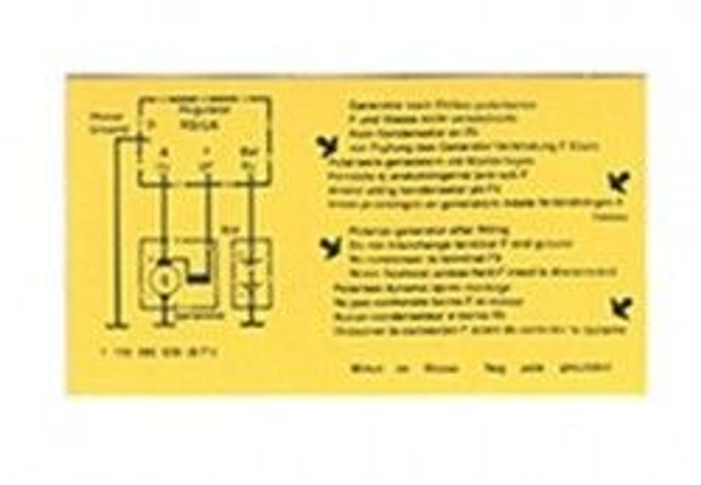 Ladeskilt for laderelé 6V — bild 1 av 2