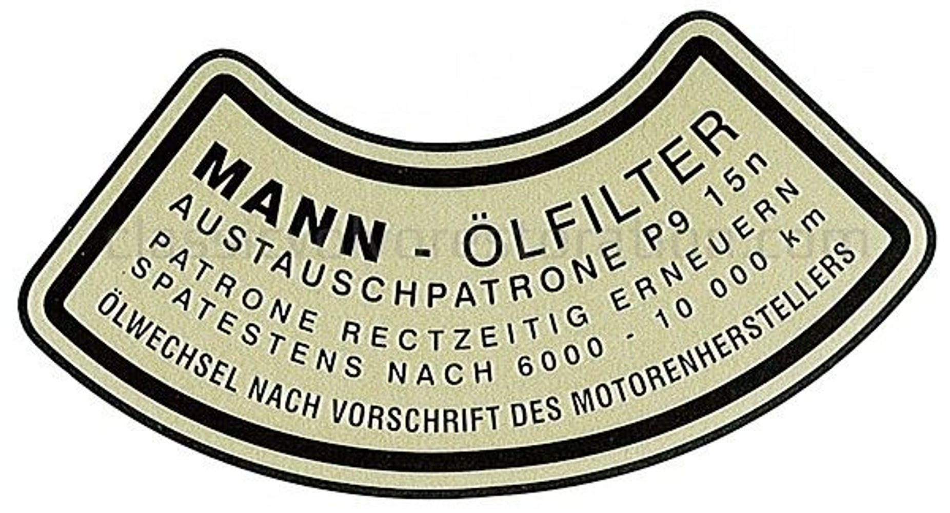 Dekal oljefilter for Volvo B4B "Mann" — bild 2 av 2