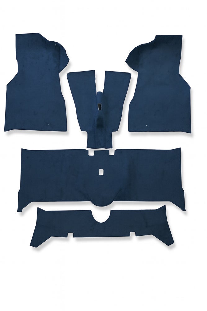 Mattesett blå tekstil