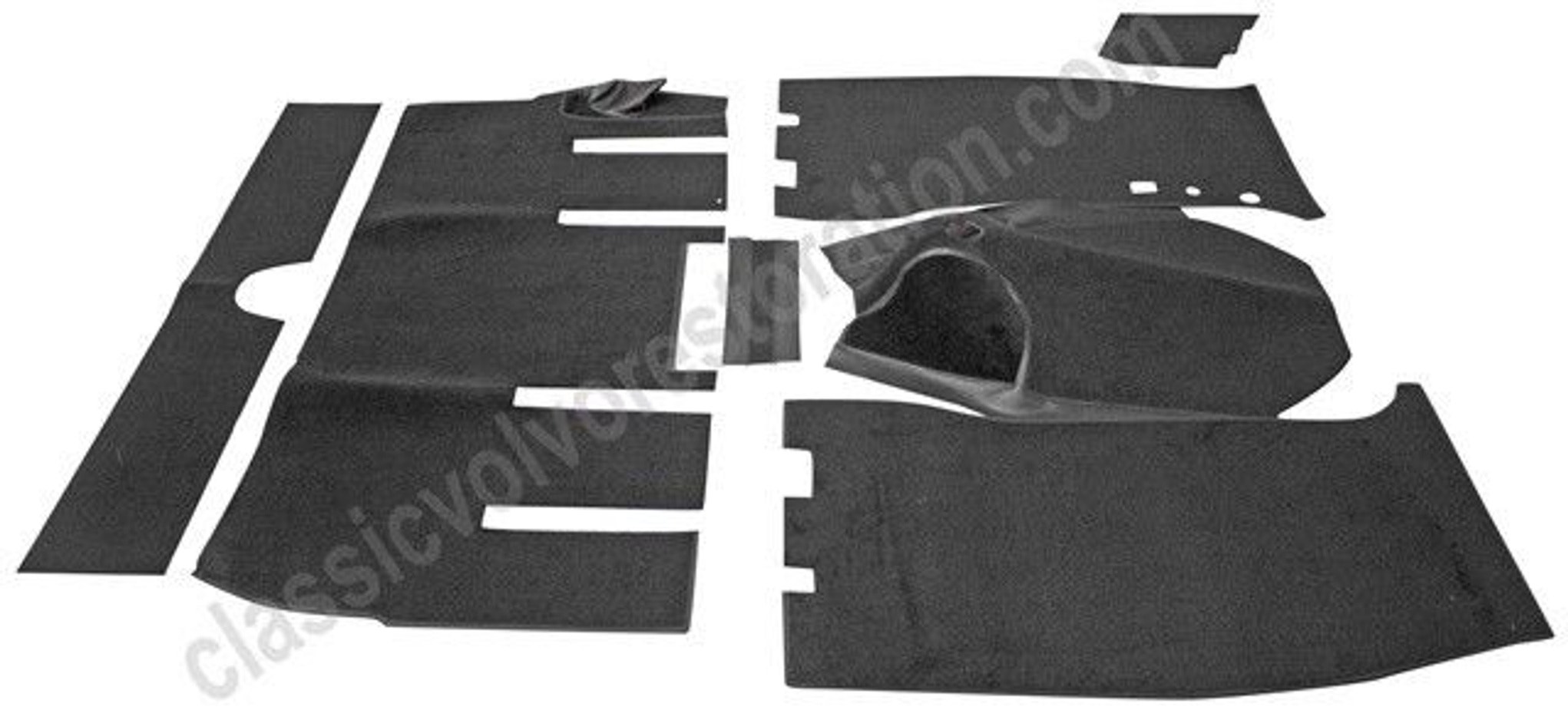 Mattesett svart tekstil