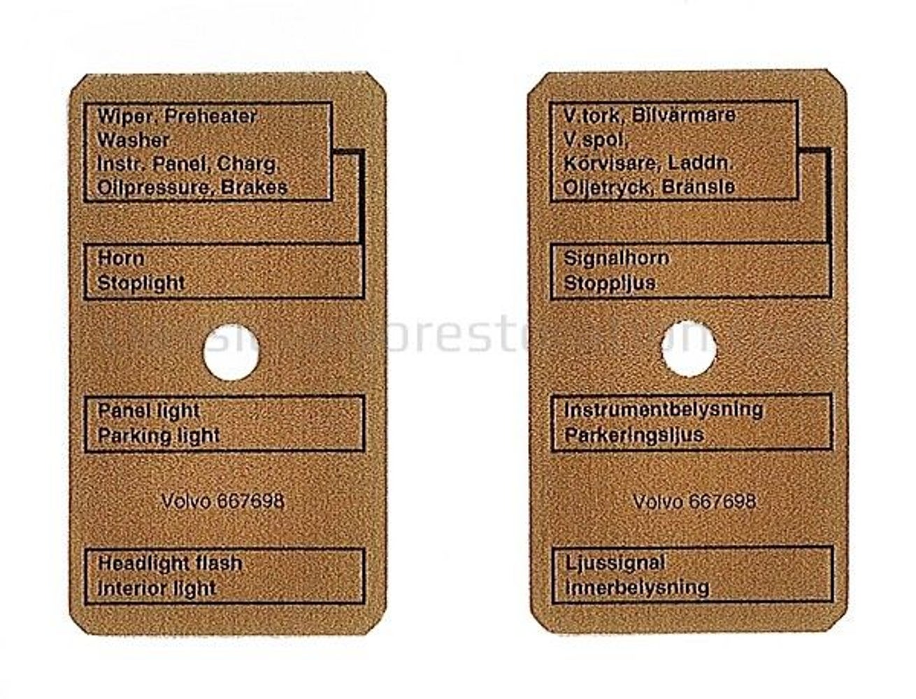 Dekal sikringsholder for Volvo Amazon, Amazon Kombi