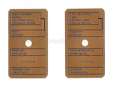 Dekal sikringsholder for Volvo Amazon, Amazon Kombi