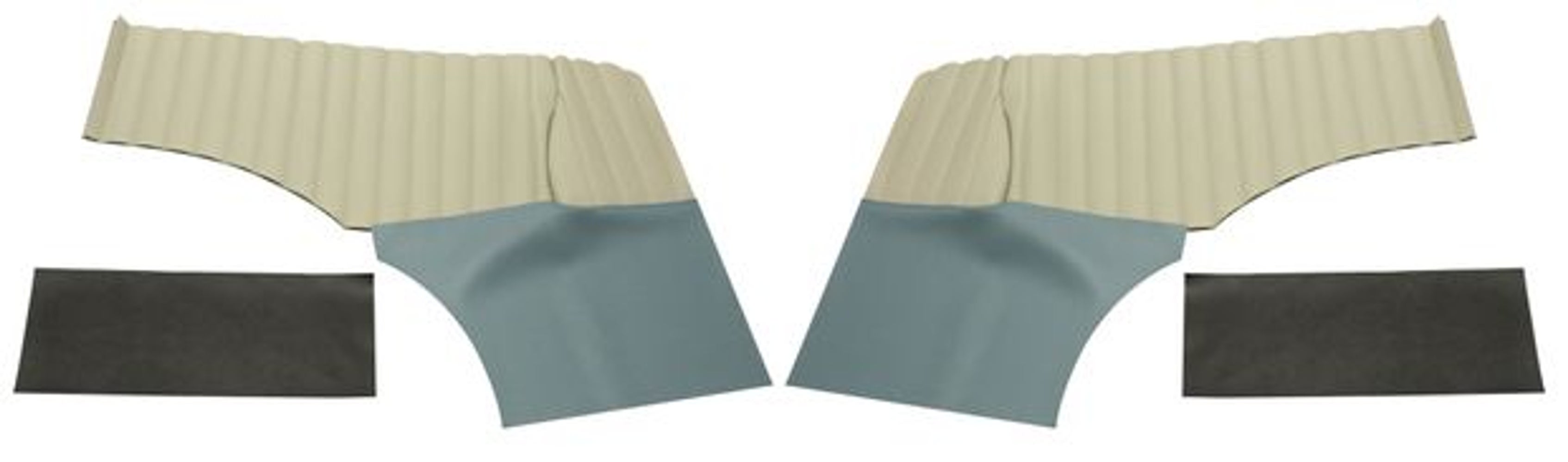 Paneler bakside for Volvo PV544A 1958-60, US blå/beige