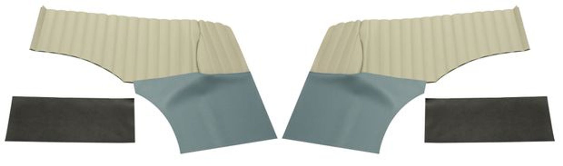 Paneler bakside for Volvo PV544A 1958-60, US blå/beige