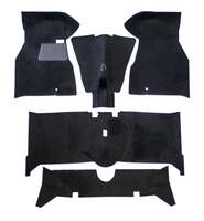 Mattesett svart tekstil