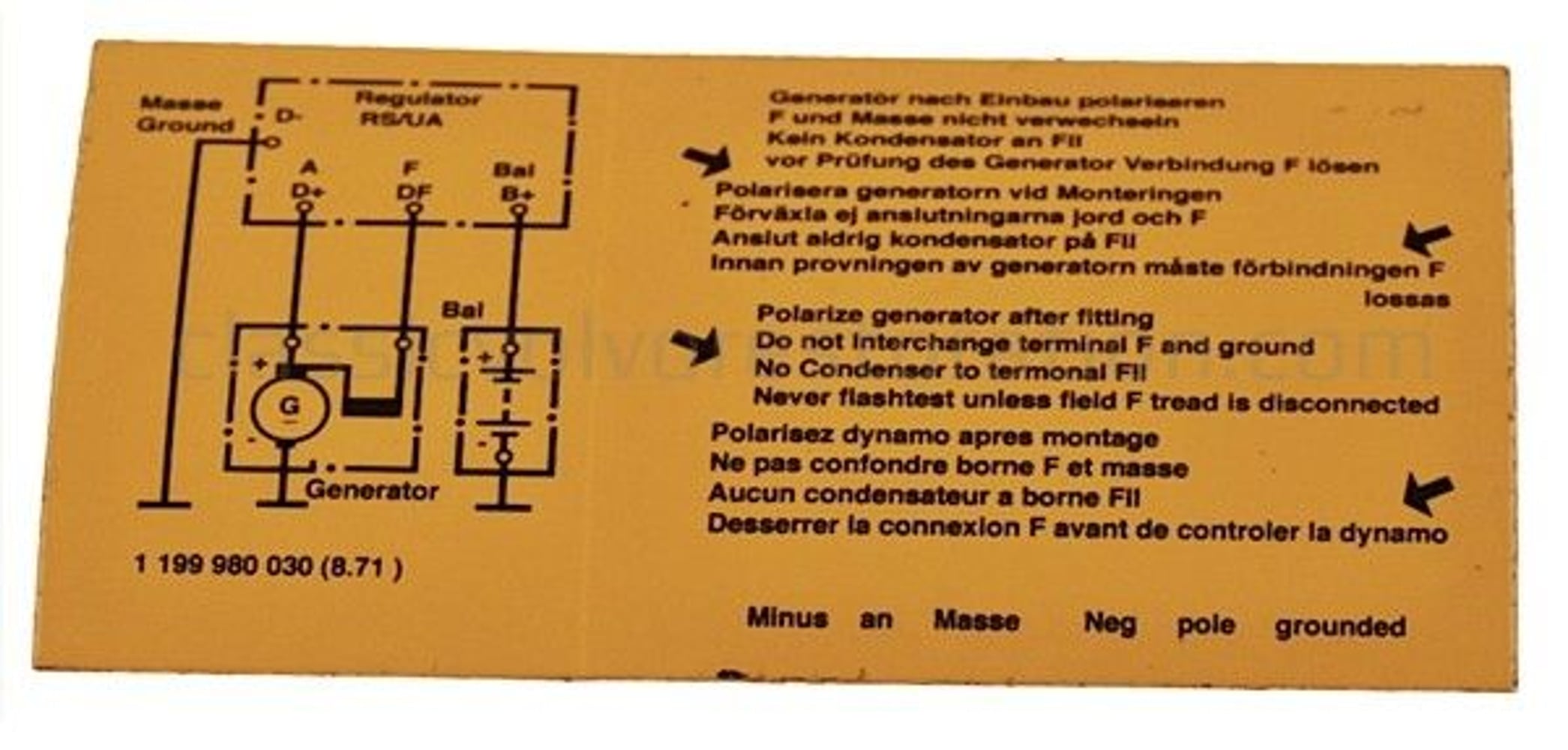 Ladeskilt for laderelé 6V — bild 2 av 2