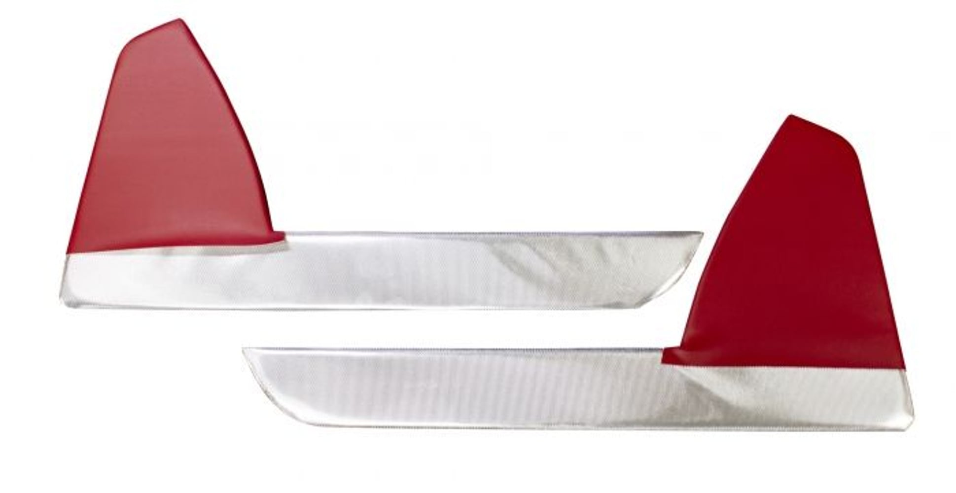 Dørpanel undre rød/sølv