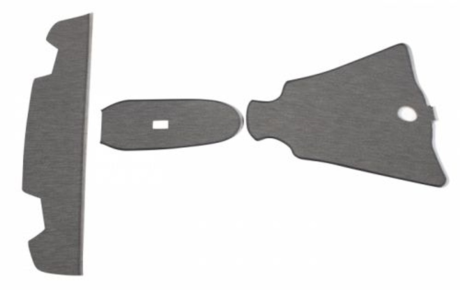 Mattesett grå tekstil m/hattehylle