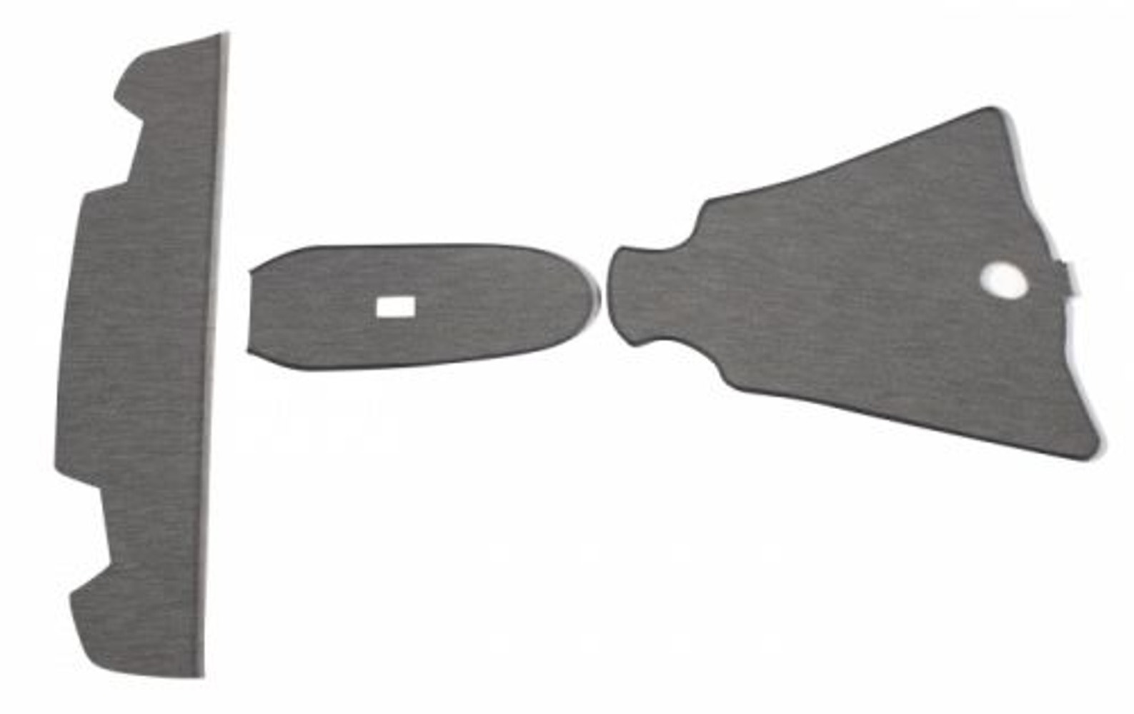 Mattesett grå tekstil m/hattehylle