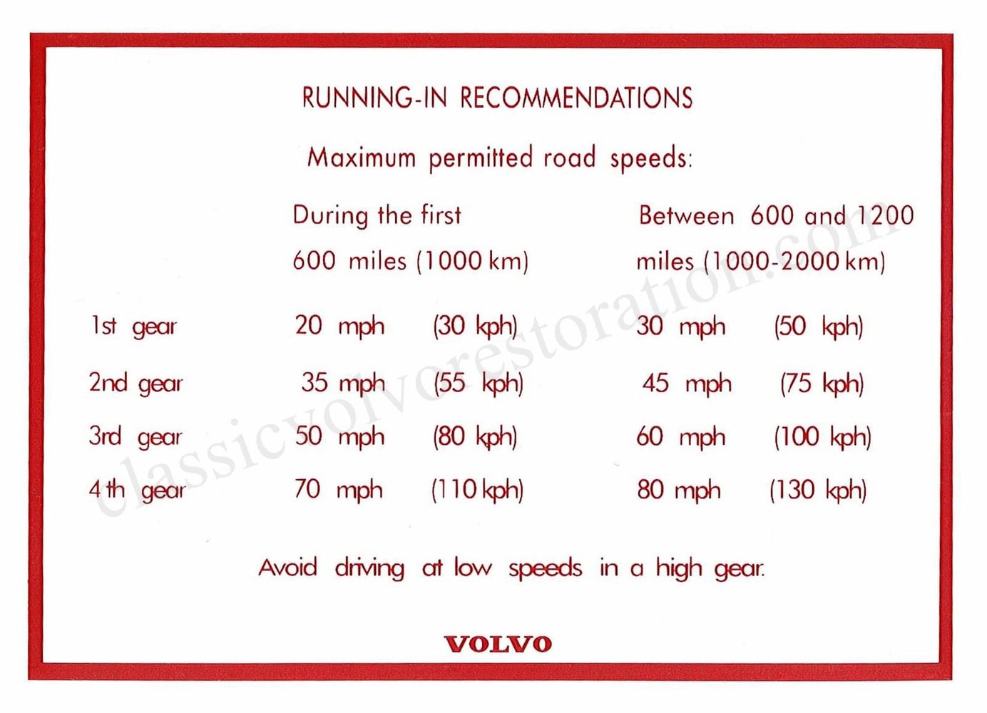 Dekal innkjøring for Volvo Amazon, 140 — bild 1 av 2
