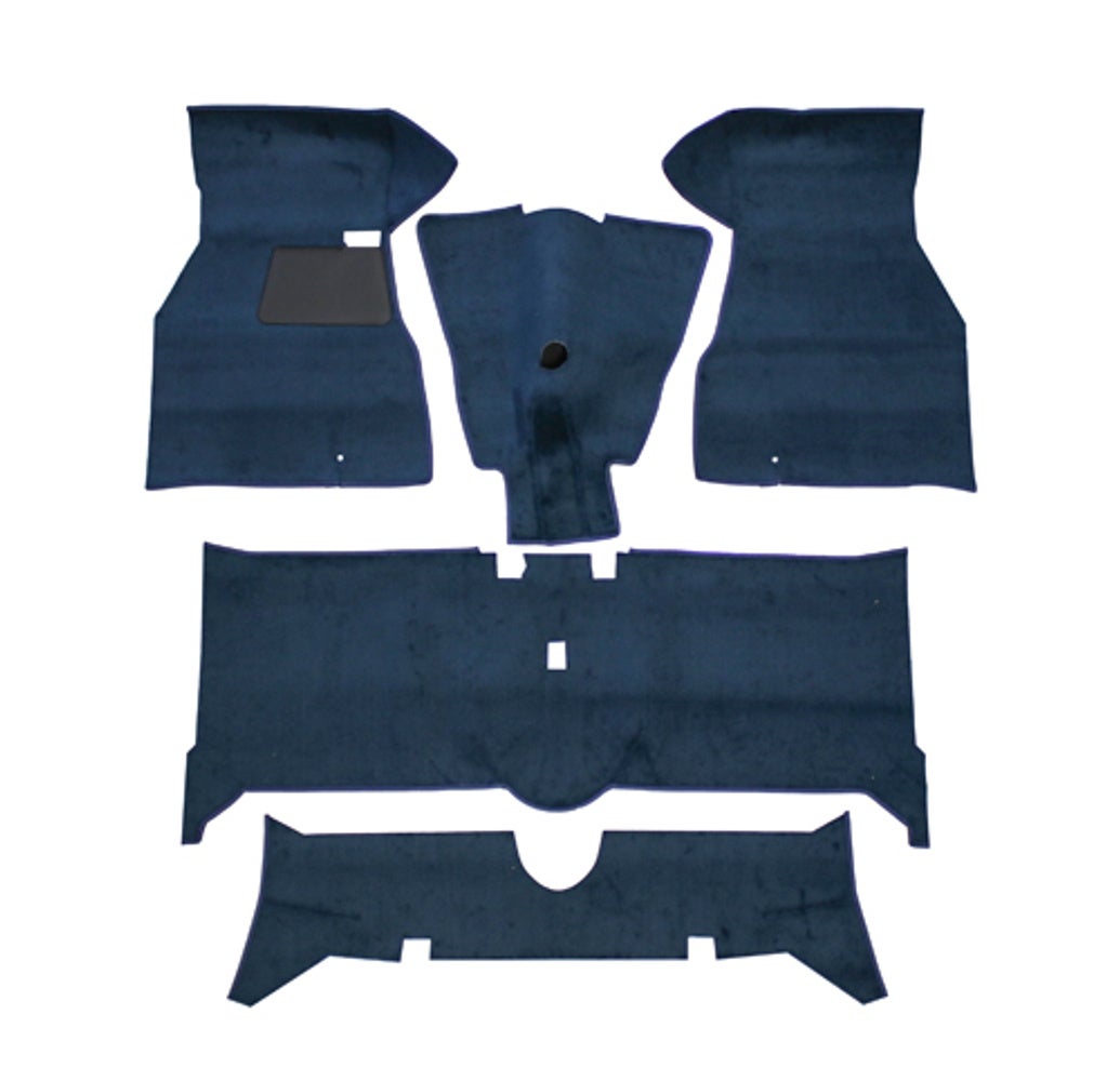 Mattesett blå tekstil