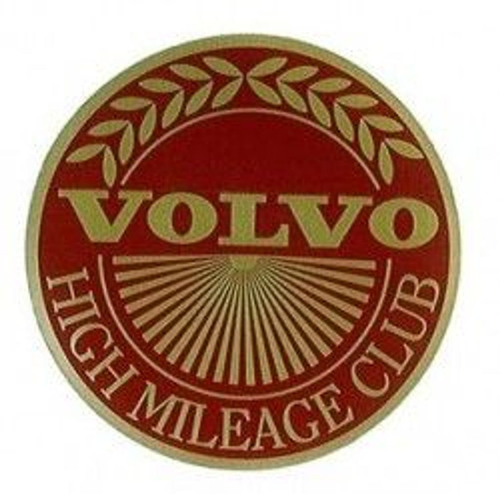Dekal Volvo High Mileage Club — bild 1 av 2
