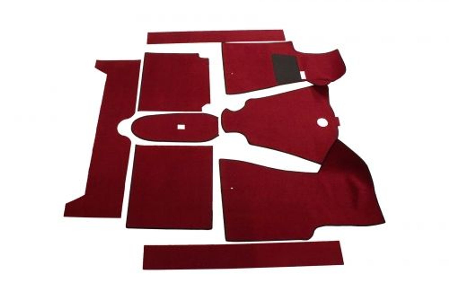 Mattesett rødt tekstil