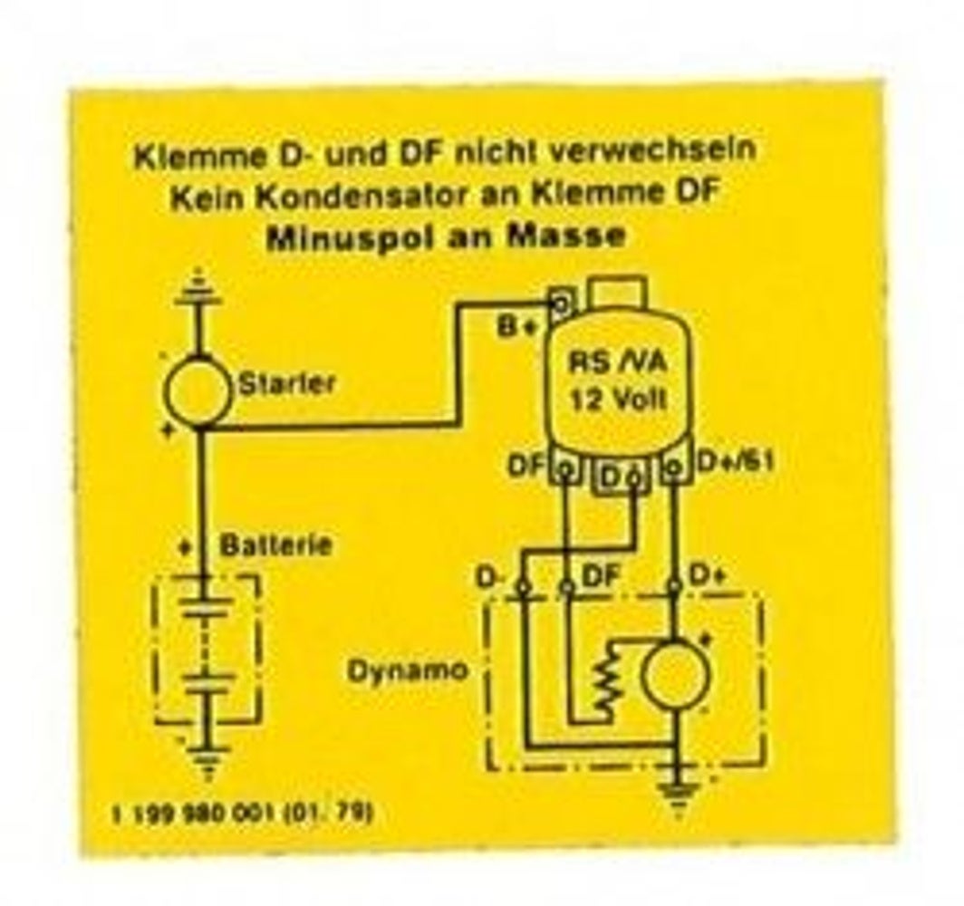 Ladeklistremerke for laderelé 12V — bild 1 av 2