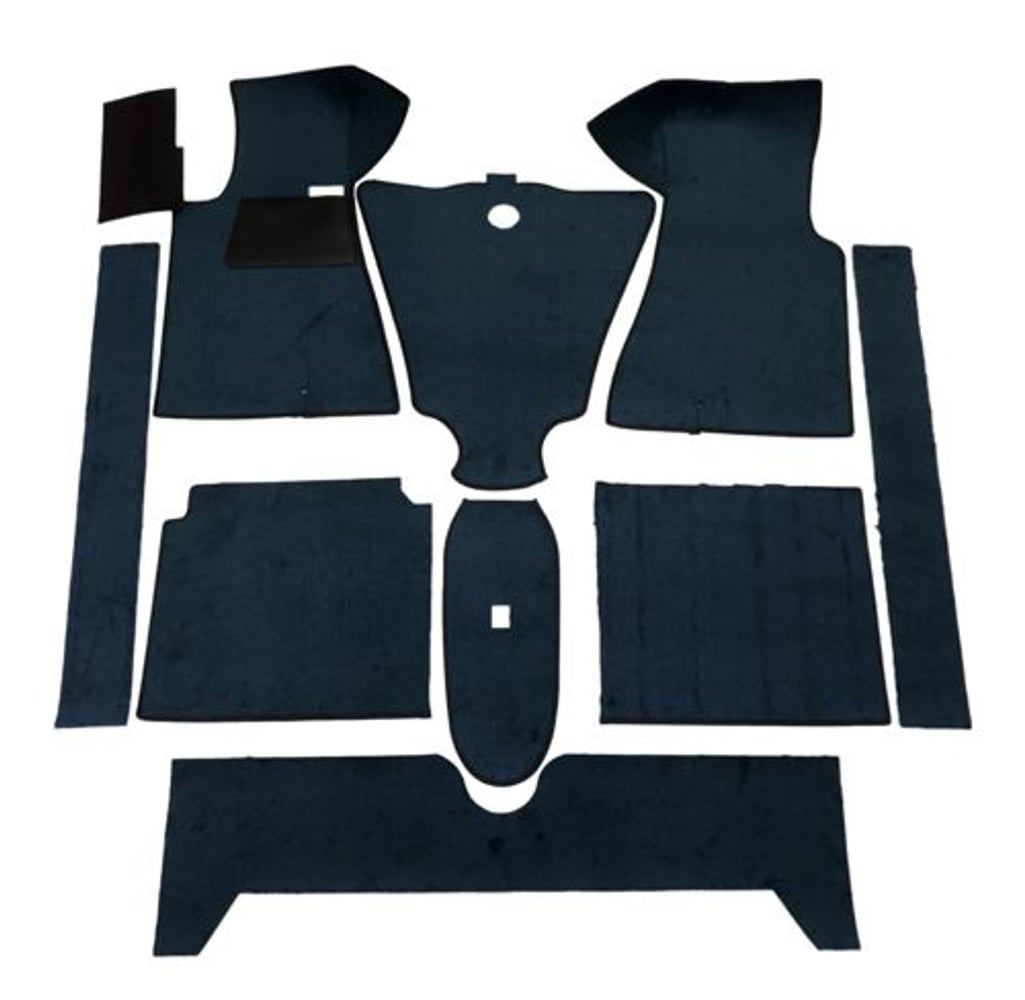 Mattesett blå tekstil