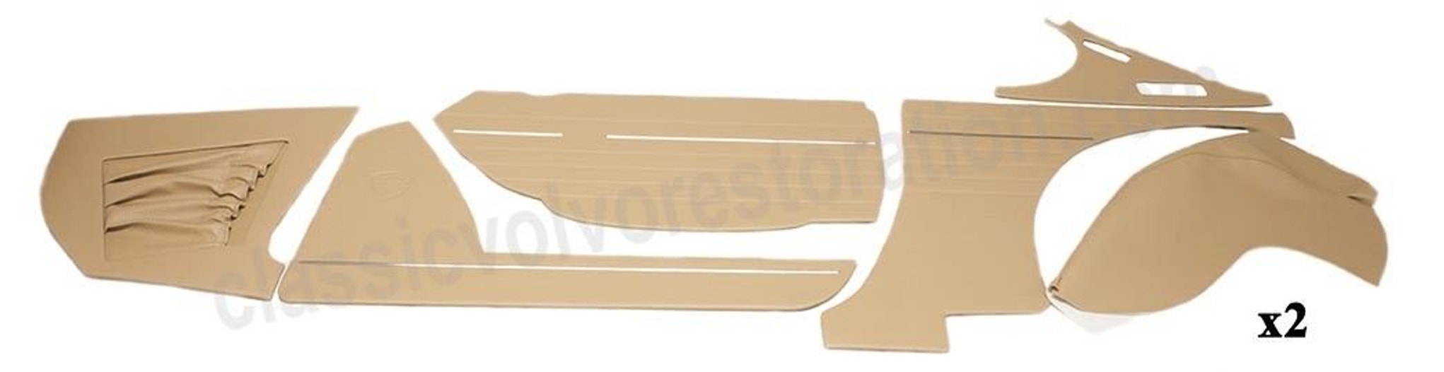 Panelsett beige/brun