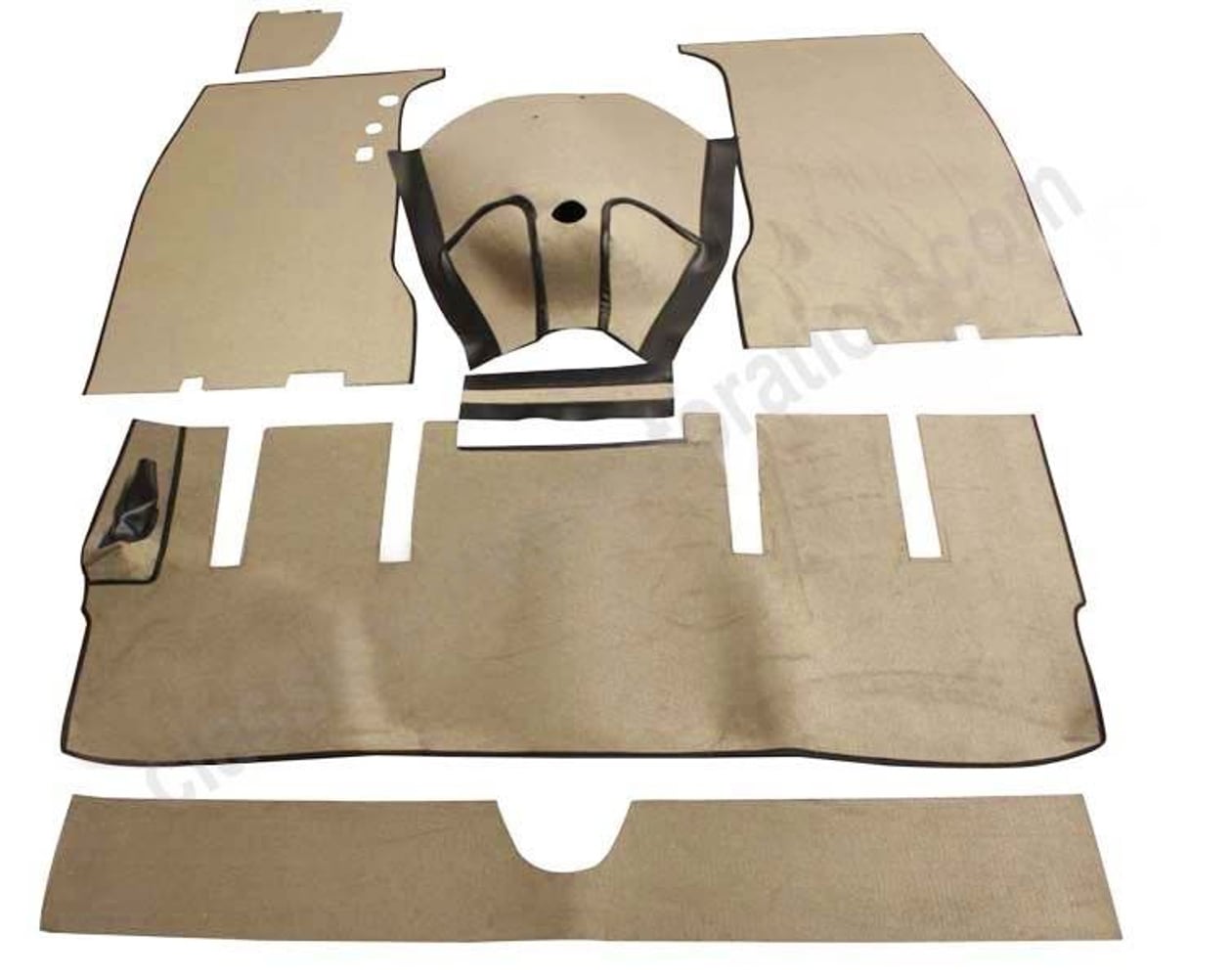 Mattesett tekstil m/filt gråbeige