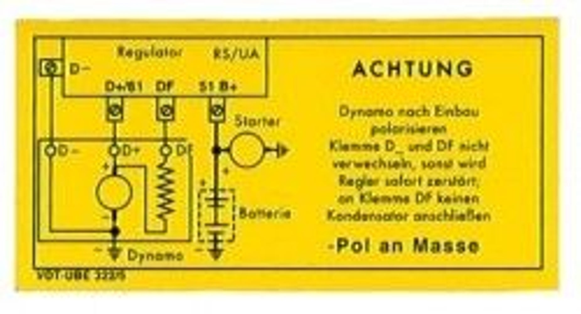 Ladeskilt for laderelé 6V — bild 1 av 2