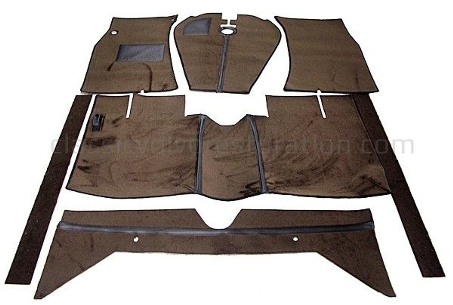 Mattesett brun tekstil