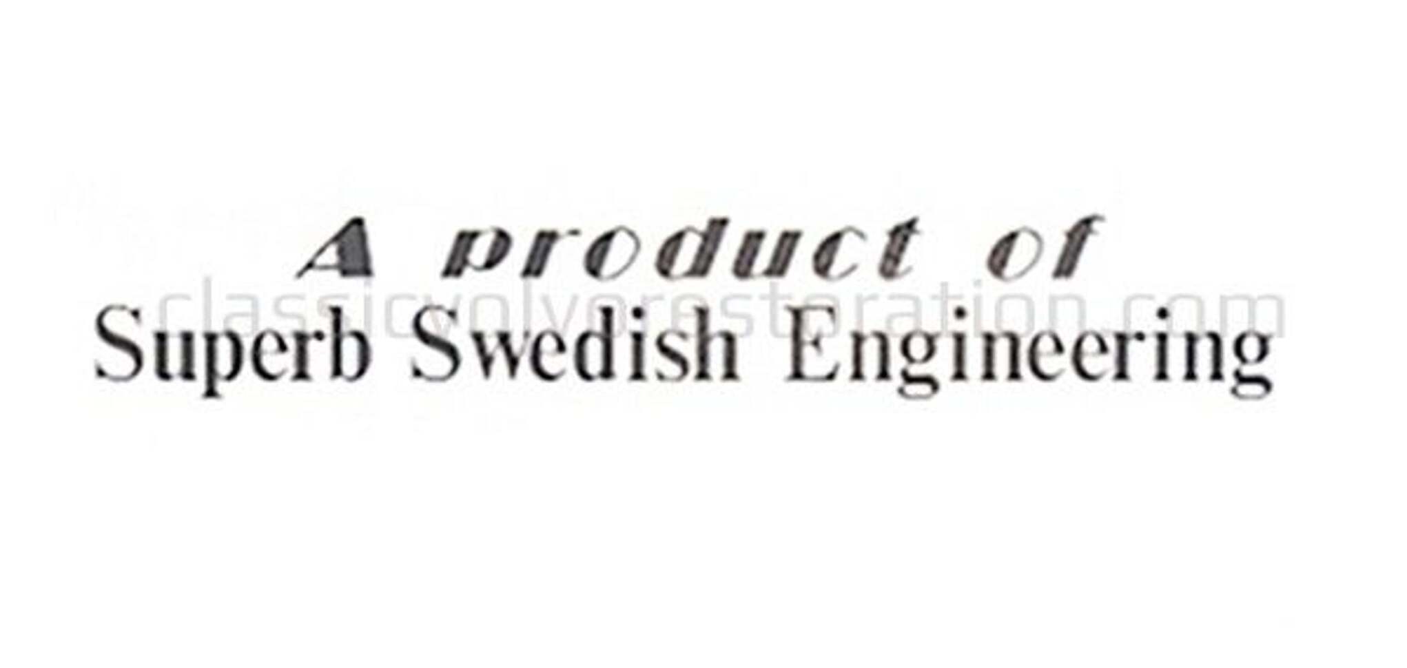 Decal "Et produkt af Volvo SUperb..."