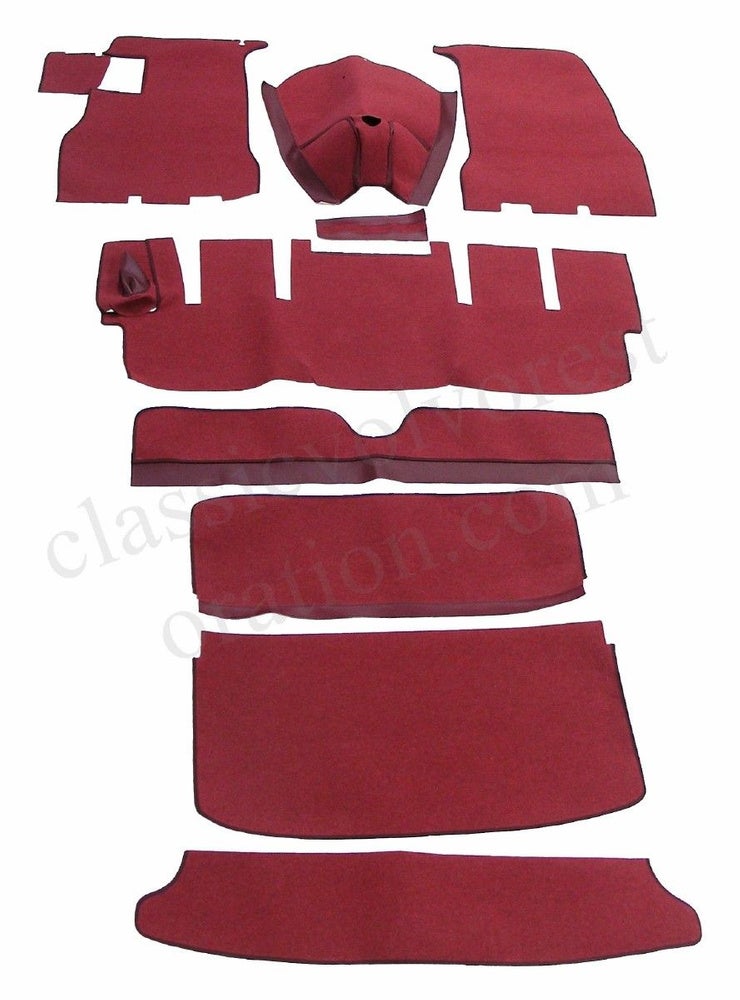 Mattesett rød tekstil