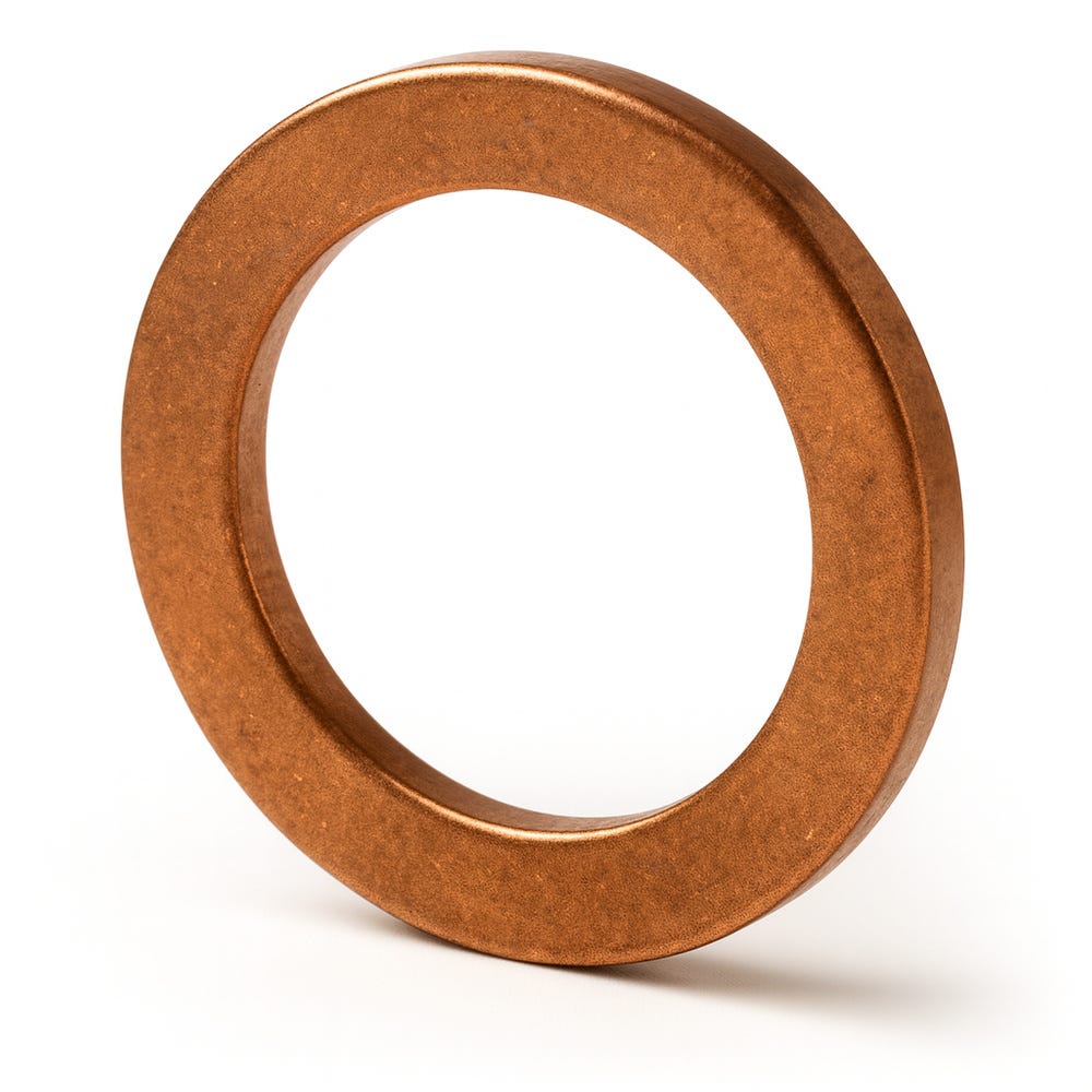Kobberskive 13,3x18,7x1,25 mm for Volvo PV444, PV544, Duett, Amazon, Amazon Kombi — bild 1 av 2