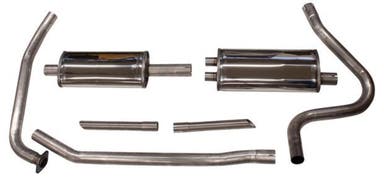 Eksosanlegg 2" enkeltrør rustfritt stål til Volvo 1800, 1961-65