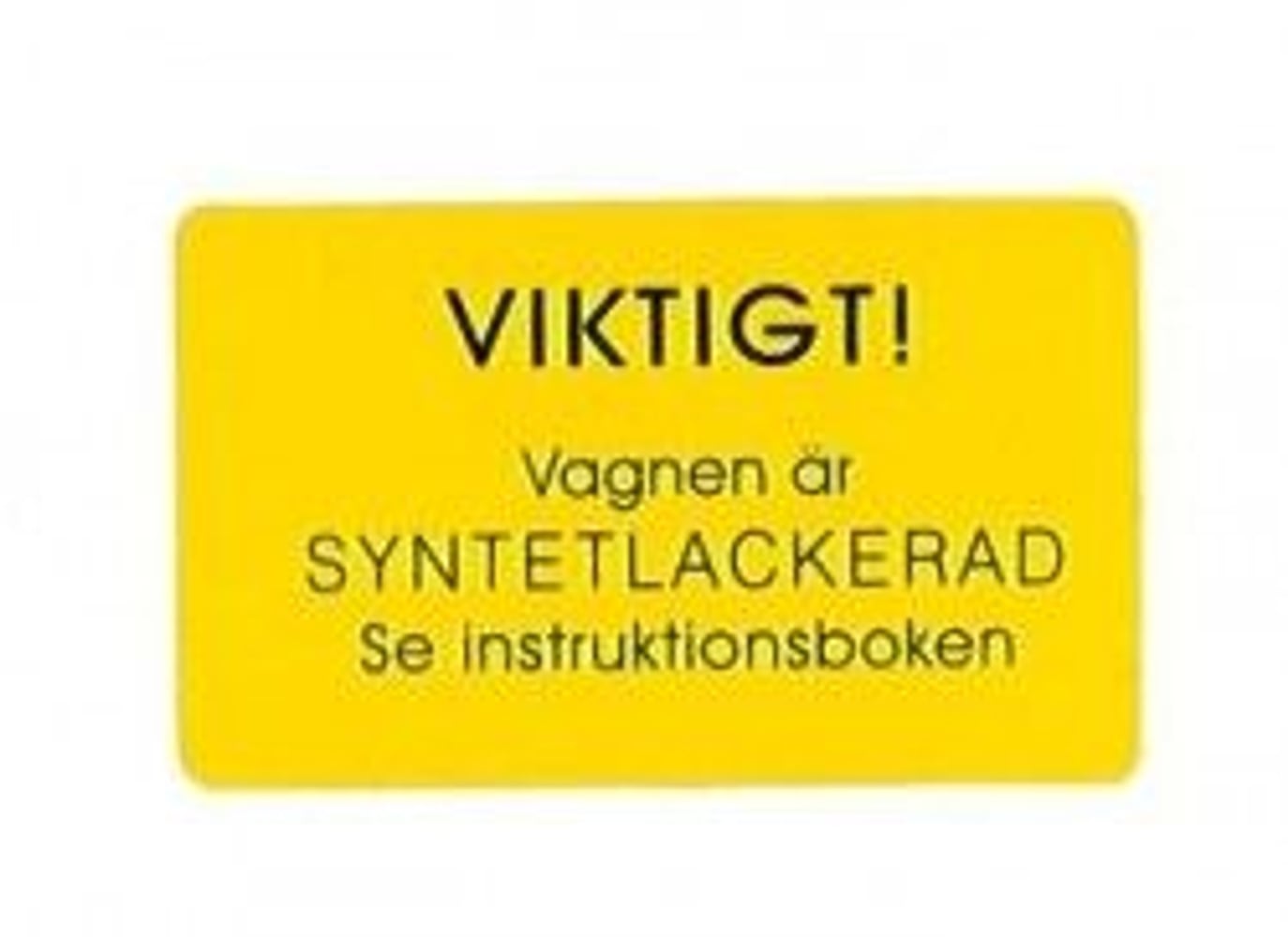 Dekal lakk Volvo-advarsel