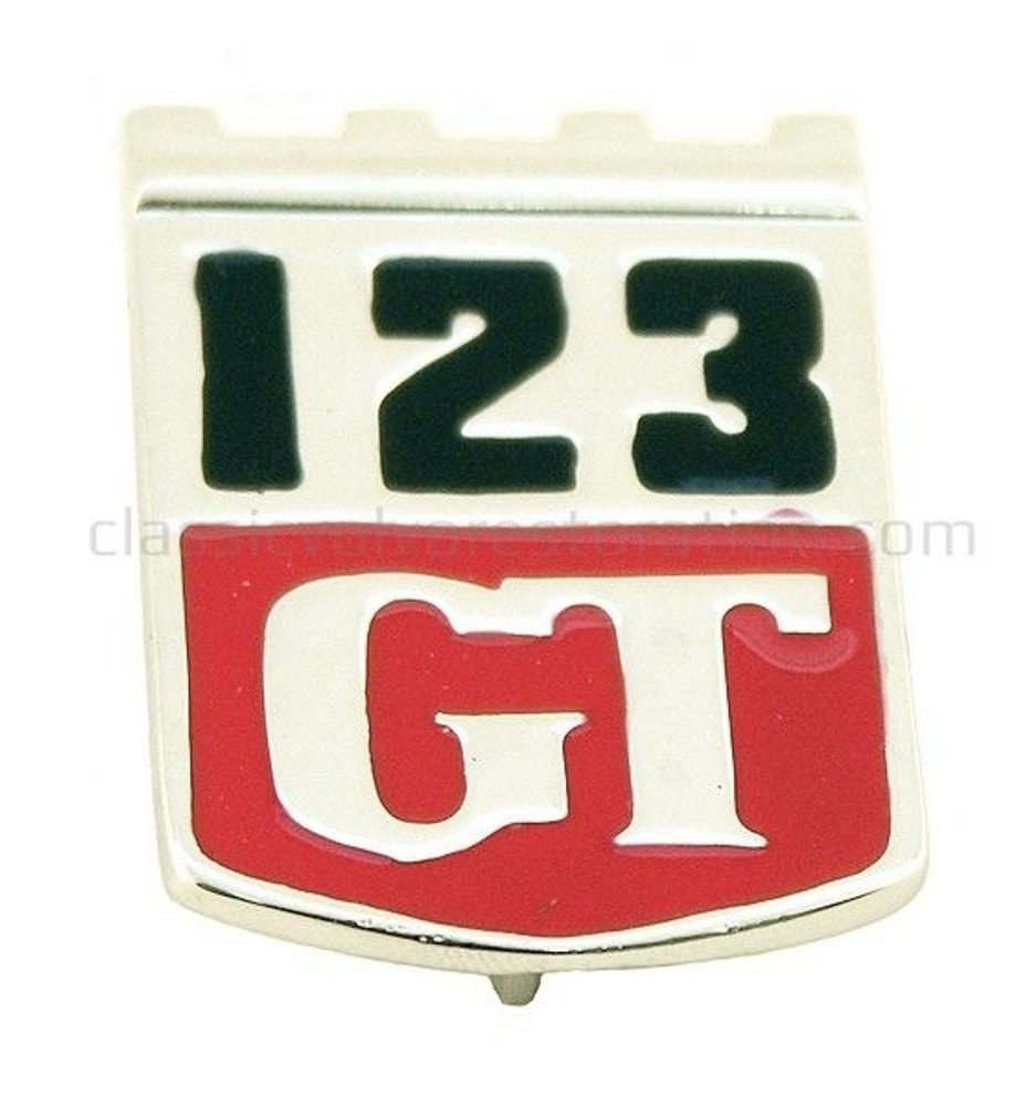 Emblem "123 GT" skjerm