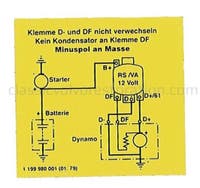 Ladeklistremerke for laderelé 12V — bild 2 av 2