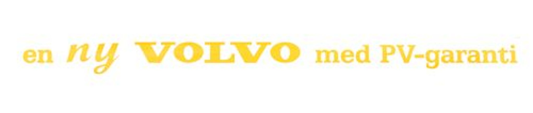 Dekal "en ny VOLVO med PV-garanti"