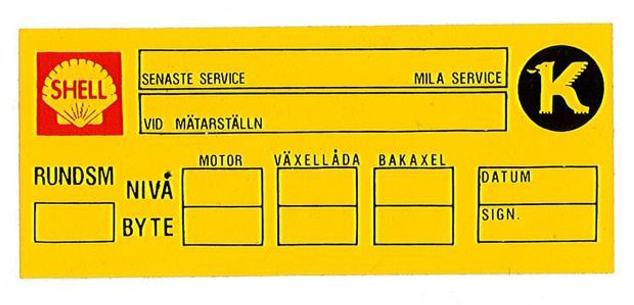 Dekal siste service Shell