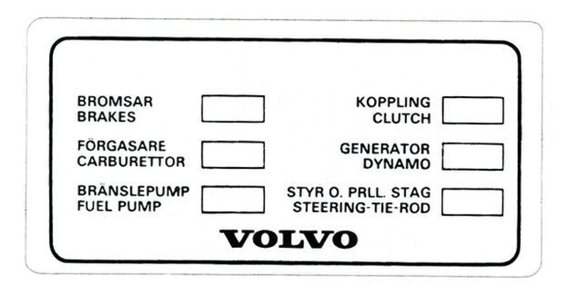 Dekal Volvo 164 eksport