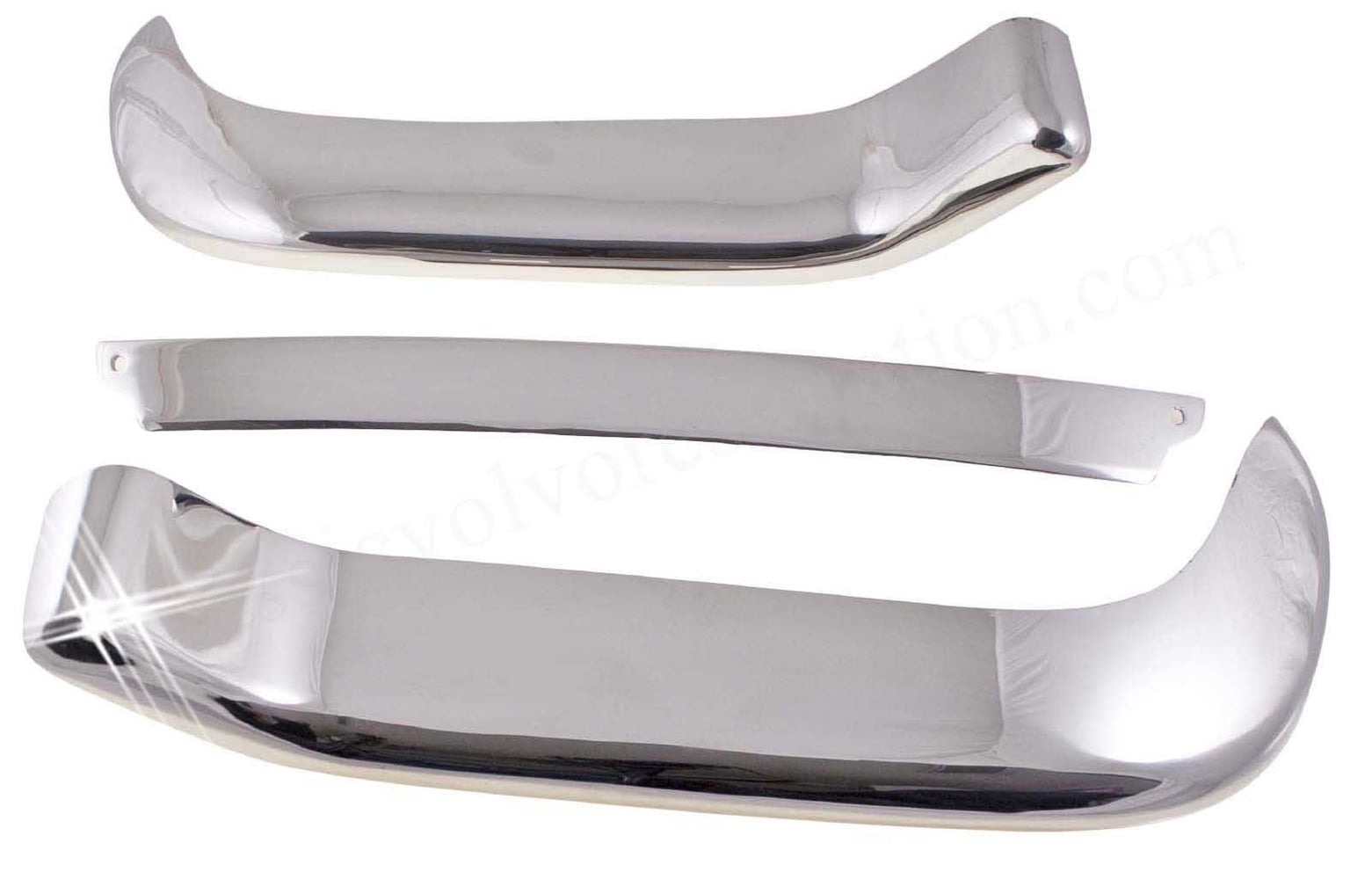 Støtfangersett frem rustfritt 3 del